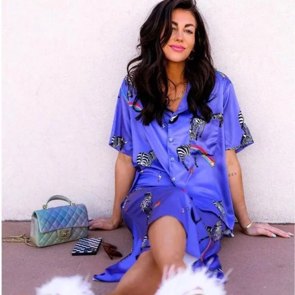 NWT Dressed In LALA Get Lucky Satin TOP ONLY - Picture 2 of 12